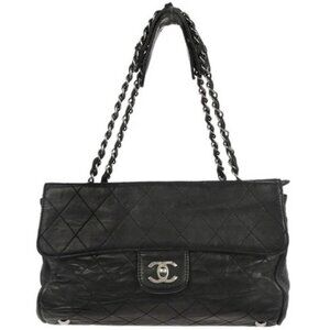 Chanel Black Lambskin Ritz Flap Handbag 136087